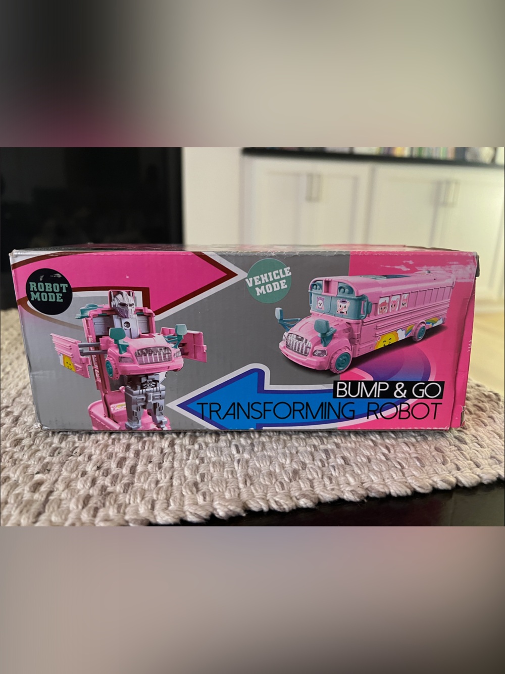 Pink Bump & Go Transforming Robot Bus Toy